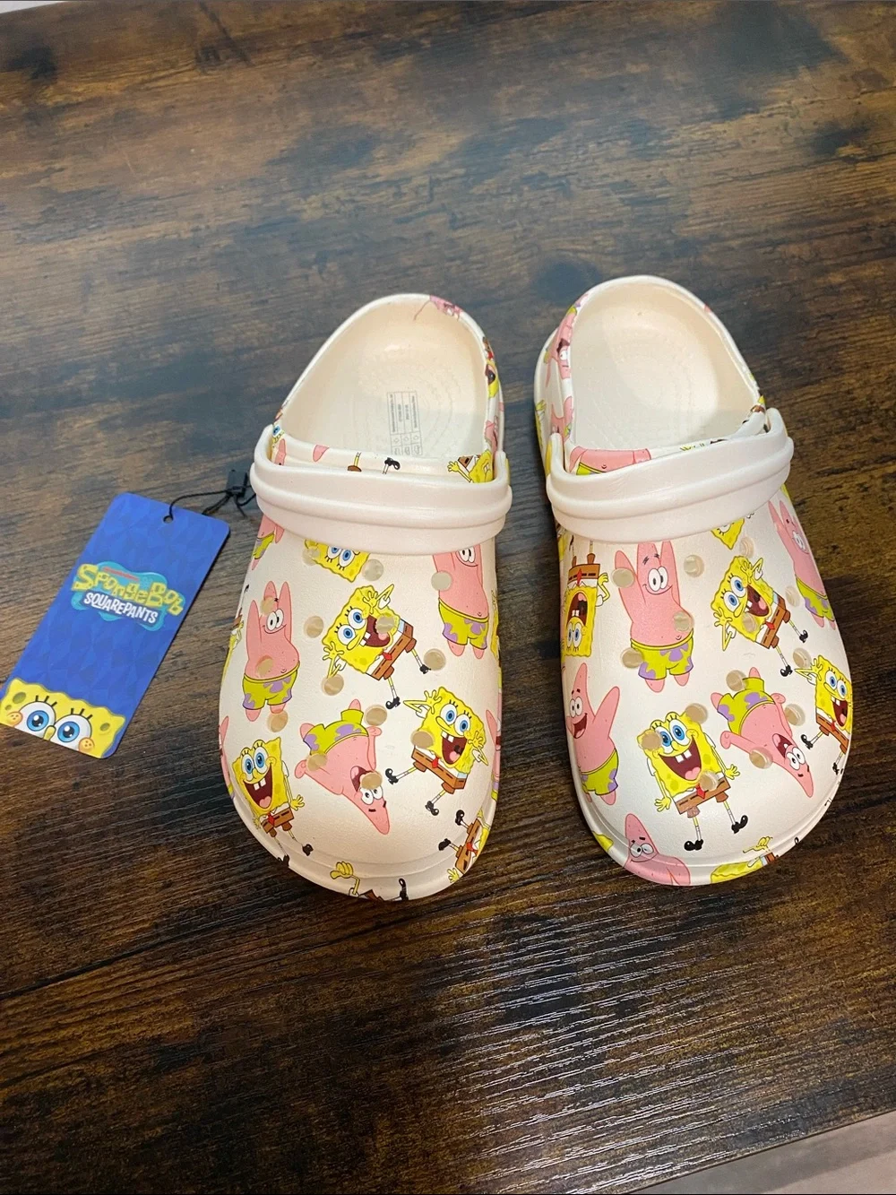 SpongeBob Squarepants Pale Pink Kids Cartoon Clog Shoes NWT Youth size ( 1-1.5)